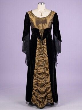 Gothic Medieval Lady Renaissance Costume Dress Velvet Lace-up Gown Sz S/M